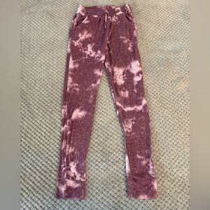 Vibrant Pink and Purple Tie-Dye Leggings Full-Length Stretch